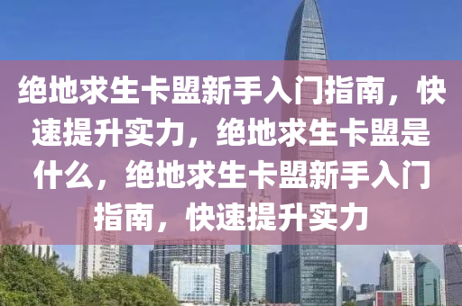 绝地求生卡盟新手入门指南，快速提升实力，绝地求生卡盟是什么，绝地求生卡盟新手入门指南，快速提升实力