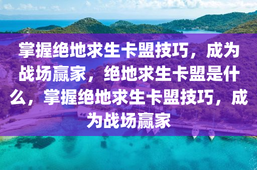 掌握绝地求生卡盟技巧，成为战场赢家，绝地求生卡盟是什么，掌握绝地求生卡盟技巧，成为战场赢家