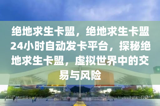 绝地求生卡盟，绝地求生卡盟24小时自动发卡平台，探秘绝地求生卡盟，虚拟世界中的交易与风险