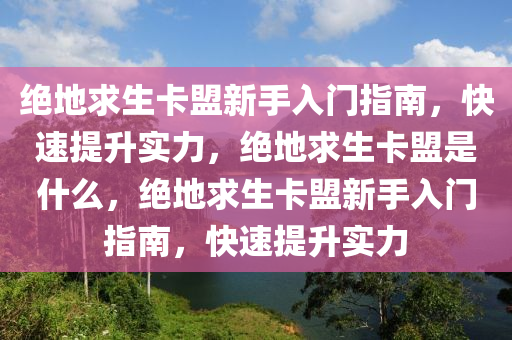 绝地求生卡盟新手入门指南，快速提升实力，绝地求生卡盟是什么，绝地求生卡盟新手入门指南，快速提升实力