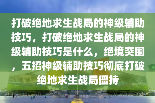 打破绝地求生战局的神级辅助技巧，打破绝地求生战局的神级辅助技巧是什么，绝境突围，五招神级辅助技巧彻底打破绝地求生战局僵持