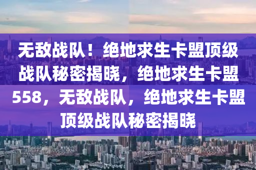 无敌战队！绝地求生卡盟顶级战队秘密揭晓，绝地求生卡盟558，无敌战队，绝地求生卡盟顶级战队秘密揭晓