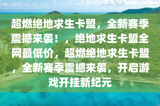 超燃绝地求生卡盟，全新赛季震撼来袭！，绝地求生卡盟全网最低价，超燃绝地求生卡盟，全新赛季震撼来袭，开启游戏开挂新纪元