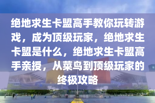 绝地求生卡盟高手教你玩转游戏，成为顶级玩家，绝地求生卡盟是什么，绝地求生卡盟高手亲授，从菜鸟到顶级玩家的终极攻略