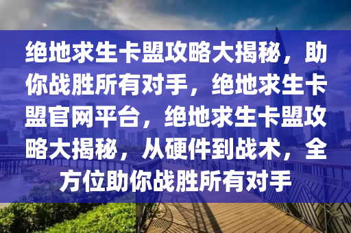 绝地求生卡盟攻略大揭秘，助你战胜所有对手，绝地求生卡盟官网平台，绝地求生卡盟攻略大揭秘，从硬件到战术，全方位助你战胜所有对手