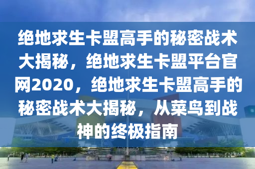 绝地求生卡盟高手的秘密战术大揭秘，绝地求生卡盟平台官网2020，绝地求生卡盟高手的秘密战术大揭秘，从菜鸟到战神的终极指南