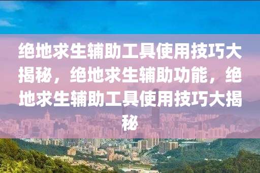 绝地求生辅助工具使用技巧大揭秘，绝地求生辅助功能，绝地求生辅助工具使用技巧大揭秘