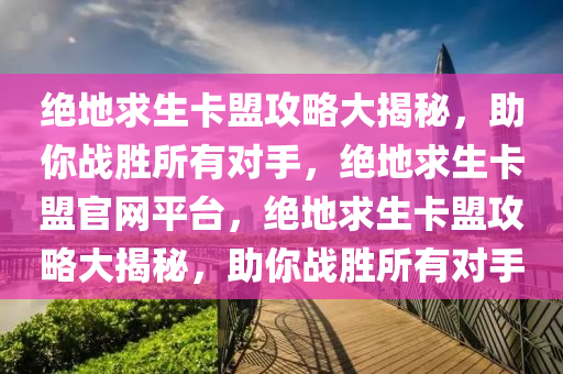 绝地求生卡盟攻略大揭秘，助你战胜所有对手，绝地求生卡盟官网平台，绝地求生卡盟攻略大揭秘，助你战胜所有对手