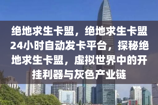 绝地求生卡盟，绝地求生卡盟24小时自动发卡平台，探秘绝地求生卡盟，虚拟世界中的开挂利器与灰色产业链