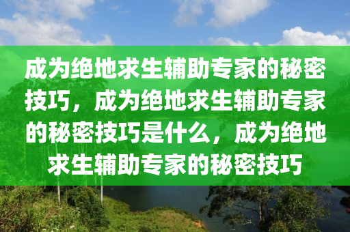 成为绝地求生辅助专家的秘密技巧，成为绝地求生辅助专家的秘密技巧是什么，成为绝地求生辅助专家的秘密技巧
