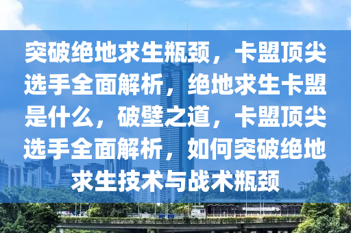 突破绝地求生瓶颈，卡盟顶尖选手全面解析，绝地求生卡盟是什么，破壁之道，卡盟顶尖选手全面解析，如何突破绝地求生技术与战术瓶颈