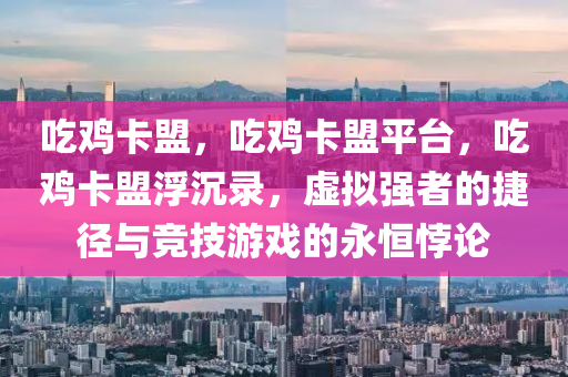 吃鸡卡盟，吃鸡卡盟平台，吃鸡卡盟浮沉录，虚拟强者的捷径与竞技游戏的永恒悖论
