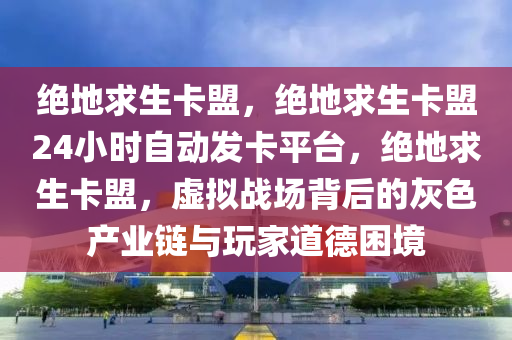 绝地求生卡盟，绝地求生卡盟24小时自动发卡平台，绝地求生卡盟，虚拟战场背后的灰色产业链与玩家道德困境