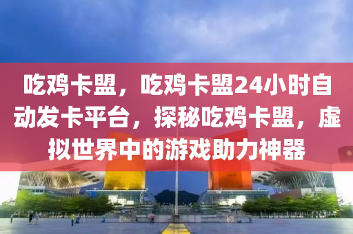 吃鸡卡盟，吃鸡卡盟24小时自动发卡平台，探秘吃鸡卡盟，虚拟世界中的游戏助力神器