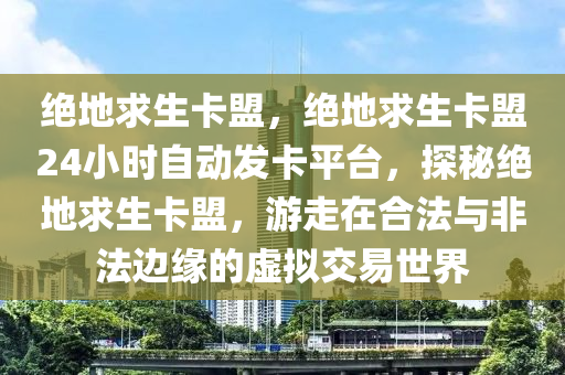绝地求生卡盟，绝地求生卡盟24小时自动发卡平台，探秘绝地求生卡盟，游走在合法与非法边缘的虚拟交易世界