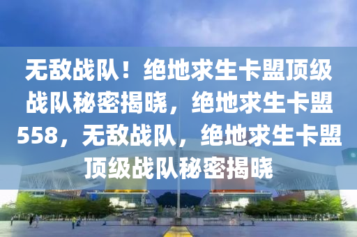 无敌战队！绝地求生卡盟顶级战队秘密揭晓，绝地求生卡盟558，无敌战队，绝地求生卡盟顶级战队秘密揭晓