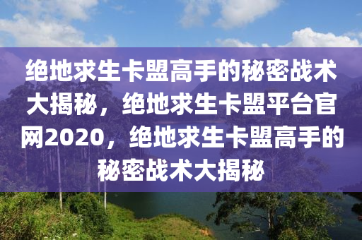 绝地求生卡盟高手的秘密战术大揭秘，绝地求生卡盟平台官网2020，绝地求生卡盟高手的秘密战术大揭秘