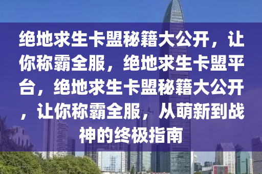 绝地求生卡盟秘籍大公开，让你称霸全服，绝地求生卡盟平台，绝地求生卡盟秘籍大公开，让你称霸全服，从萌新到战神的终极指南