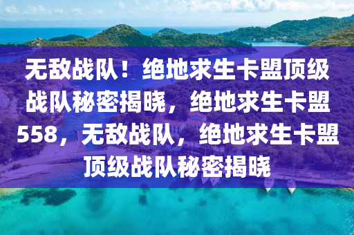 无敌战队！绝地求生卡盟顶级战队秘密揭晓，绝地求生卡盟558，无敌战队，绝地求生卡盟顶级战队秘密揭晓