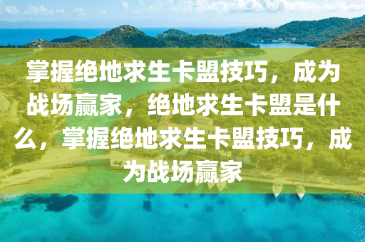掌握绝地求生卡盟技巧，成为战场赢家，绝地求生卡盟是什么，掌握绝地求生卡盟技巧，成为战场赢家