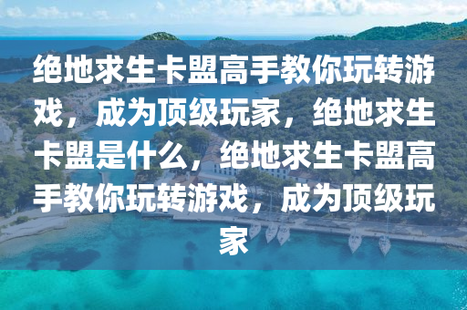绝地求生卡盟高手教你玩转游戏，成为顶级玩家，绝地求生卡盟是什么，绝地求生卡盟高手教你玩转游戏，成为顶级玩家