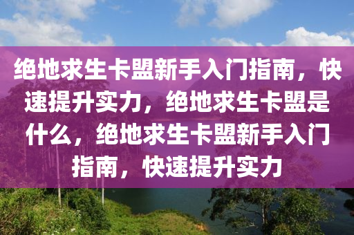 绝地求生卡盟新手入门指南，快速提升实力，绝地求生卡盟是什么，绝地求生卡盟新手入门指南，快速提升实力