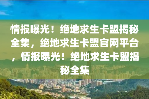 情报曝光！绝地求生卡盟揭秘全集，绝地求生卡盟官网平台，情报曝光！绝地求生卡盟揭秘全集