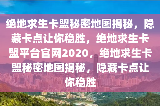 绝地求生卡盟秘密地图揭秘，隐藏卡点让你稳胜，绝地求生卡盟平台官网2020，绝地求生卡盟秘密地图揭秘，隐藏卡点让你稳胜