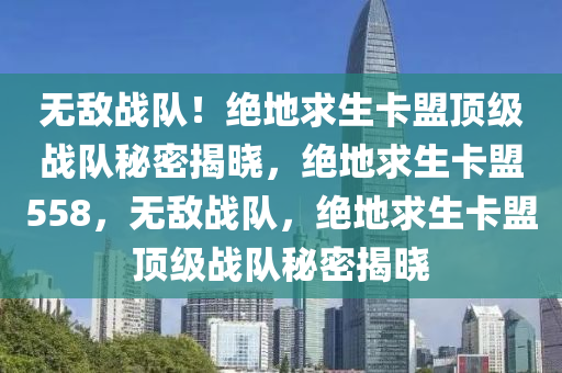 无敌战队！绝地求生卡盟顶级战队秘密揭晓，绝地求生卡盟558，无敌战队，绝地求生卡盟顶级战队秘密揭晓