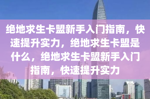 绝地求生卡盟新手入门指南，快速提升实力，绝地求生卡盟是什么，绝地求生卡盟新手入门指南，快速提升实力