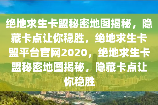 绝地求生卡盟秘密地图揭秘，隐藏卡点让你稳胜，绝地求生卡盟平台官网2020，绝地求生卡盟秘密地图揭秘，隐藏卡点让你稳胜