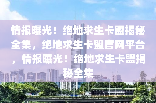 情报曝光！绝地求生卡盟揭秘全集，绝地求生卡盟官网平台，情报曝光！绝地求生卡盟揭秘全集