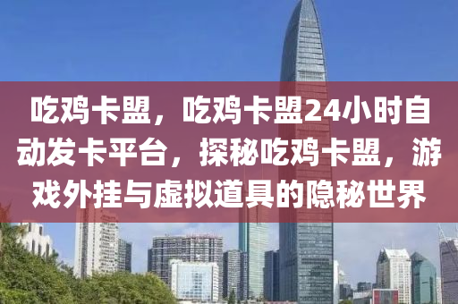 吃鸡卡盟，吃鸡卡盟24小时自动发卡平台，探秘吃鸡卡盟，游戏外挂与虚拟道具的隐秘世界