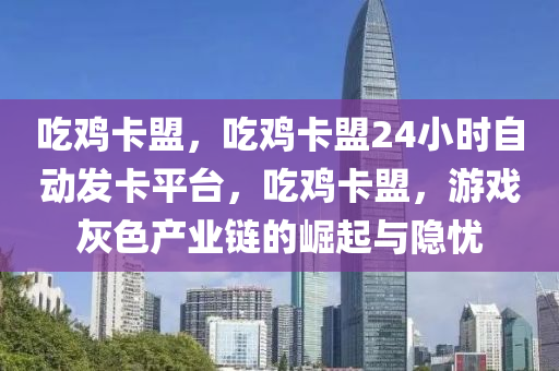 吃鸡卡盟，吃鸡卡盟24小时自动发卡平台，吃鸡卡盟，游戏灰色产业链的崛起与隐忧