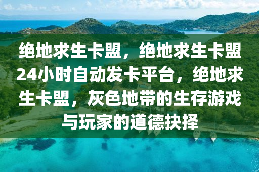 绝地求生卡盟，绝地求生卡盟24小时自动发卡平台，绝地求生卡盟，灰色地带的生存游戏与玩家的道德抉择