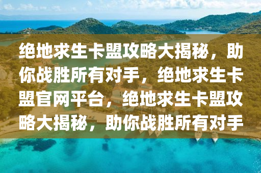 绝地求生卡盟攻略大揭秘，助你战胜所有对手，绝地求生卡盟官网平台，绝地求生卡盟攻略大揭秘，助你战胜所有对手