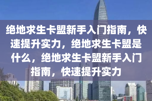 绝地求生卡盟新手入门指南，快速提升实力，绝地求生卡盟是什么，绝地求生卡盟新手入门指南，快速提升实力