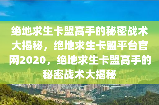 绝地求生卡盟高手的秘密战术大揭秘，绝地求生卡盟平台官网2020，绝地求生卡盟高手的秘密战术大揭秘