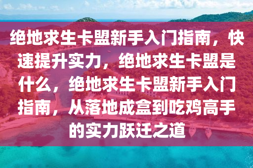绝地求生卡盟新手入门指南，快速提升实力，绝地求生卡盟是什么，绝地求生卡盟新手入门指南，从落地成盒到吃鸡高手的实力跃迁之道