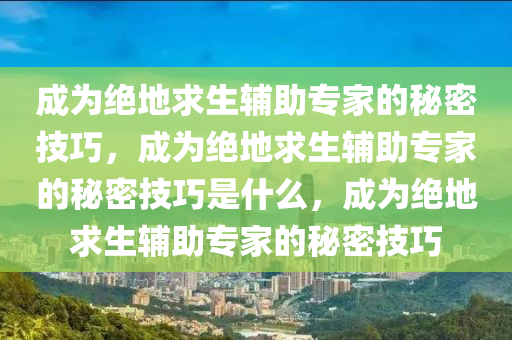 成为绝地求生辅助专家的秘密技巧，成为绝地求生辅助专家的秘密技巧是什么，成为绝地求生辅助专家的秘密技巧