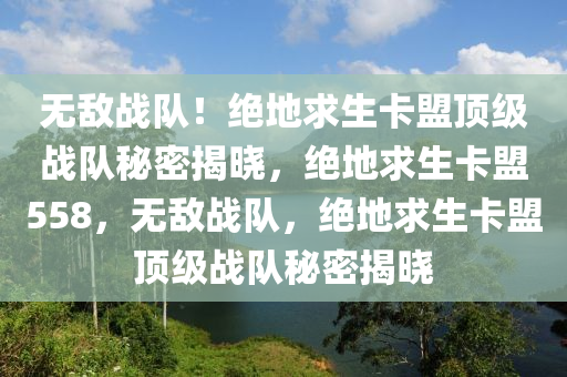 无敌战队！绝地求生卡盟顶级战队秘密揭晓，绝地求生卡盟558，无敌战队，绝地求生卡盟顶级战队秘密揭晓