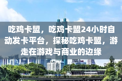 吃鸡卡盟，吃鸡卡盟24小时自动发卡平台，探秘吃鸡卡盟，游走在游戏与商业的边缘