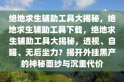绝地求生辅助工具大揭秘，绝地求生辅助工具下载，绝地求生辅助工具大揭秘，透视、自瞄、无后坐力？揭开外挂黑产的神秘面纱与沉重代价