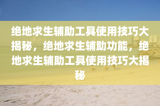 绝地求生辅助工具使用技巧大揭秘，绝地求生辅助功能，绝地求生辅助工具使用技巧大揭秘