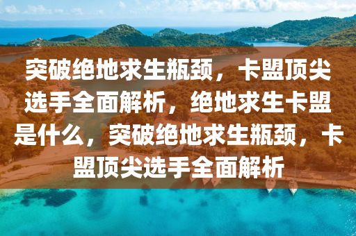 突破绝地求生瓶颈，卡盟顶尖选手全面解析，绝地求生卡盟是什么，突破绝地求生瓶颈，卡盟顶尖选手全面解析