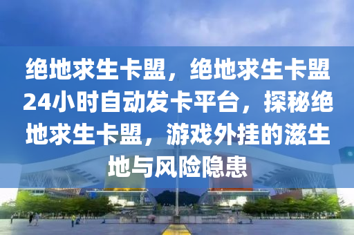 绝地求生卡盟，绝地求生卡盟24小时自动发卡平台，探秘绝地求生卡盟，游戏外挂的滋生地与风险隐患