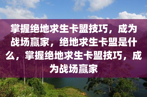掌握绝地求生卡盟技巧，成为战场赢家，绝地求生卡盟是什么，掌握绝地求生卡盟技巧，成为战场赢家