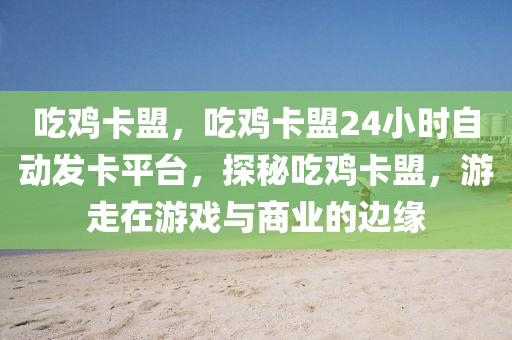 吃鸡卡盟，吃鸡卡盟24小时自动发卡平台，探秘吃鸡卡盟，游走在游戏与商业的边缘