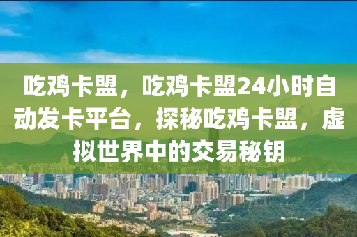 吃鸡卡盟，吃鸡卡盟24小时自动发卡平台，探秘吃鸡卡盟，虚拟世界中的交易秘钥