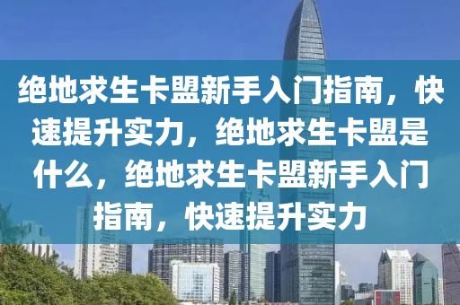 绝地求生卡盟新手入门指南，快速提升实力，绝地求生卡盟是什么，绝地求生卡盟新手入门指南，快速提升实力
